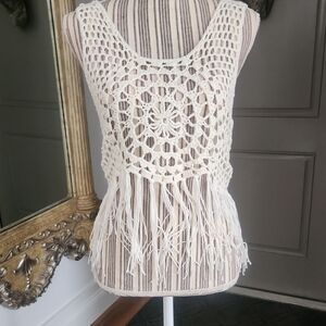 Main Strip Crochet Fringe Top